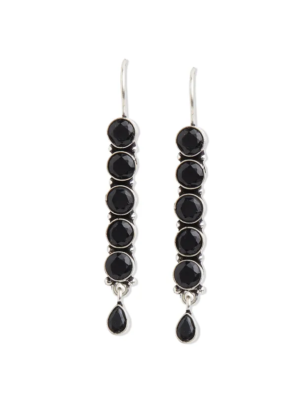 Silver_toned_black_hoop_earring