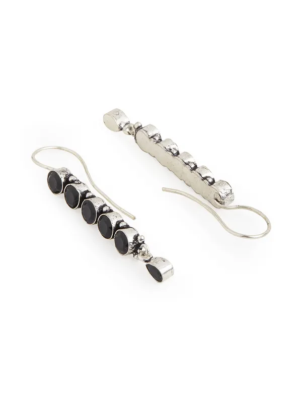Silver_toned_black_hoop_earring