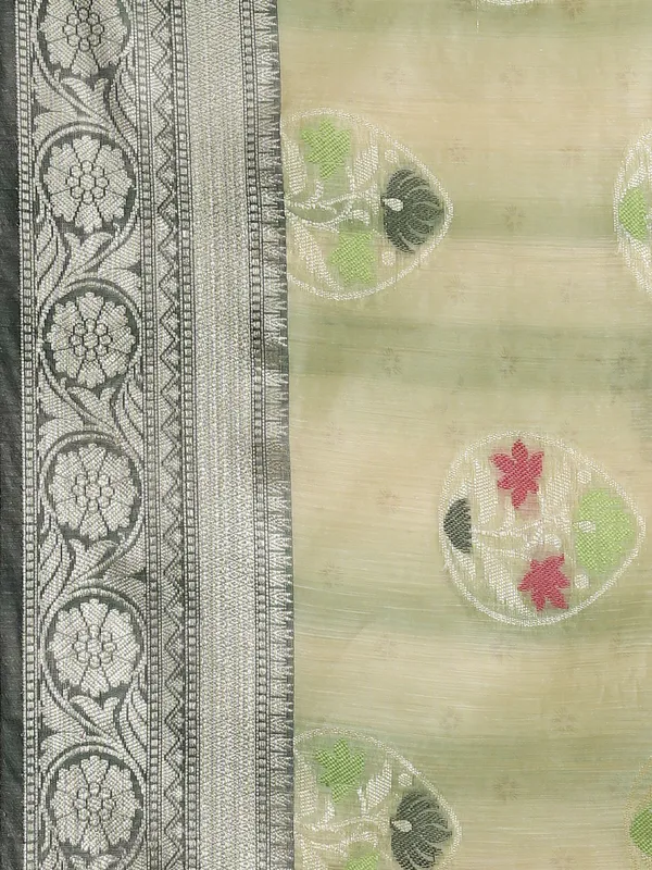 Sea_Green_Matka_Silk/Silk_Blend_Banarasi_Sarees_For_Women