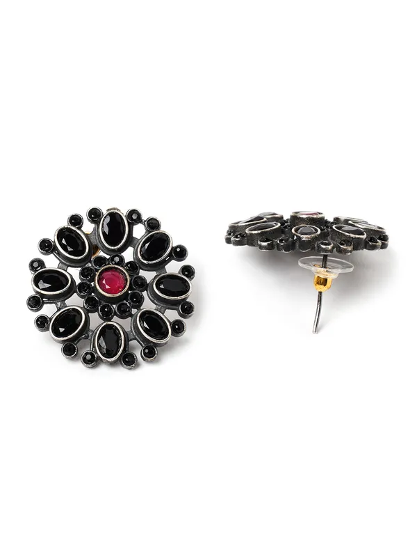 German_silver_black_stud_earring
