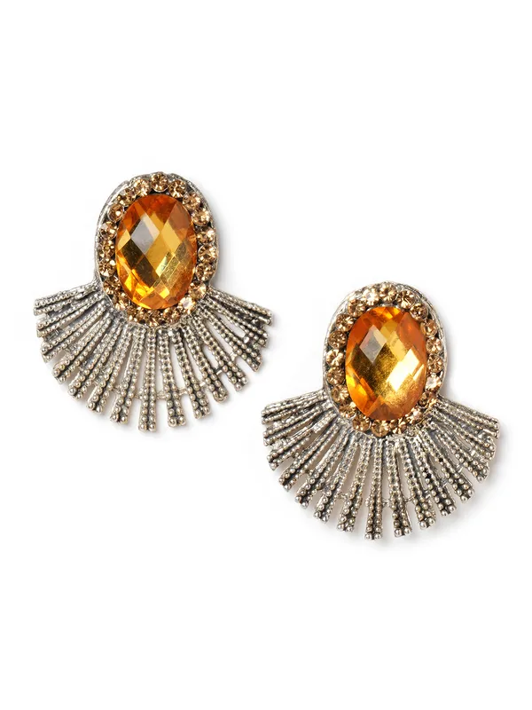 Silver_toned_orange_stone_stud_.