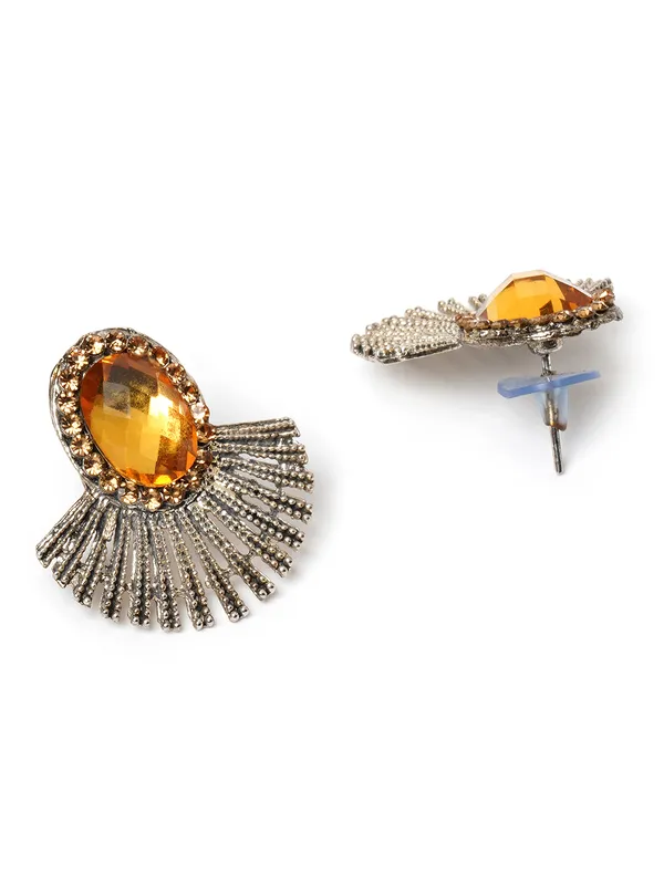 Silver_toned_orange_stone_stud_.