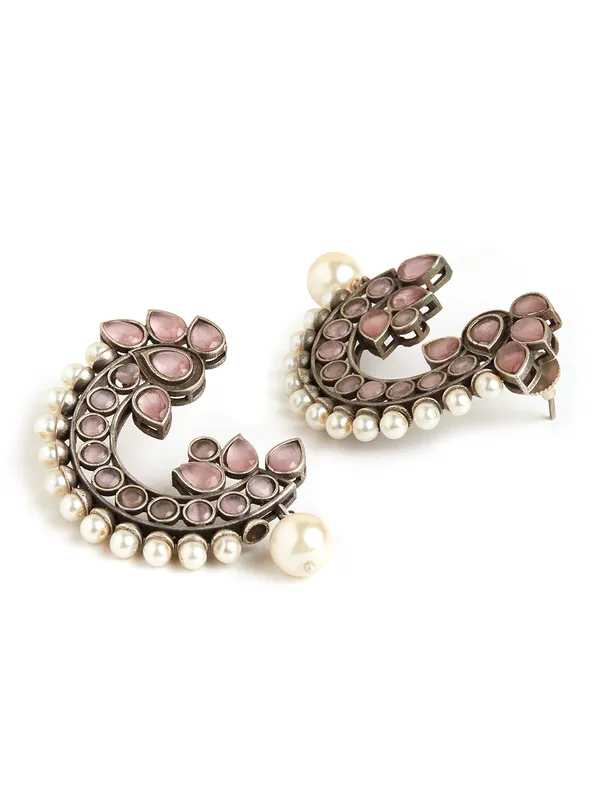Women_germn_silver_peach_pink_stud