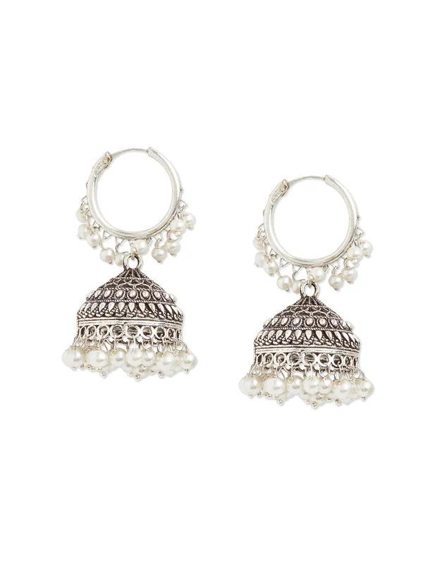 Oxidised_silver_Dome_Shapped_earring