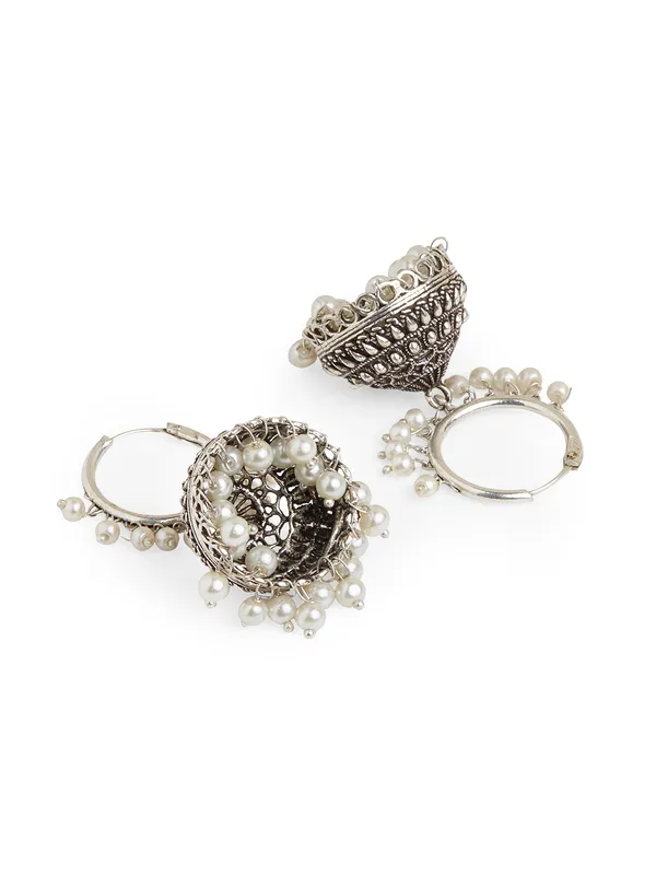Oxidised_silver_Dome_Shapped_earring