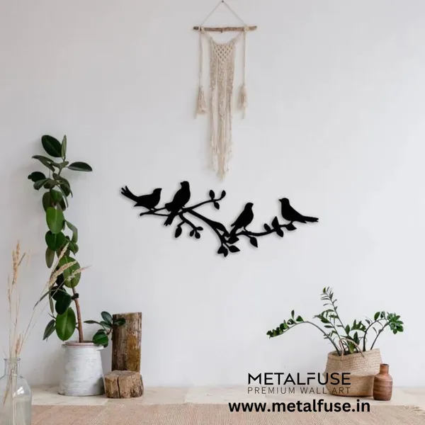 Metal_Wall_Art_for_Home_Decoration__|_Birds_On_A_Tree_Branch__|_Black