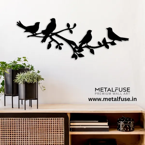 Metal_Wall_Art_for_Home_Decoration__|_Birds_On_A_Tree_Branch__|_Black
