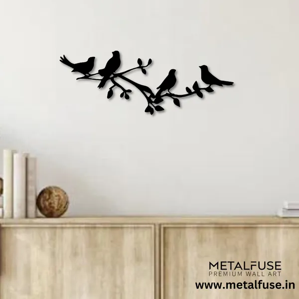 Metal_Wall_Art_for_Home_Decoration__|_Birds_On_A_Tree_Branch__|_Black