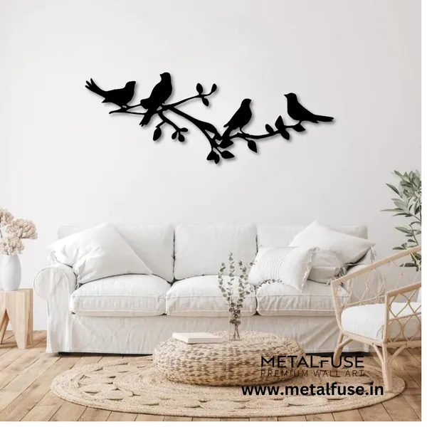 Metal_Wall_Art_for_Home_Decoration__|_Birds_On_A_Tree_Branch__|_Black