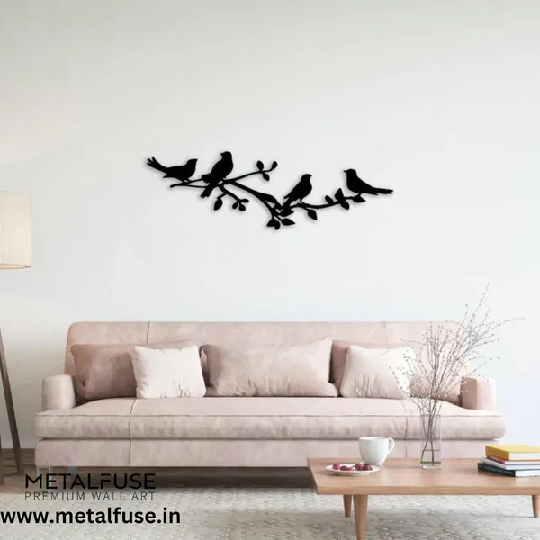 Metal_Wall_Art_for_Home_Decoration__|_Birds_On_A_Tree_Branch__|_Black