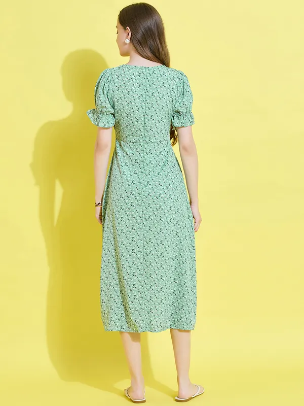 Green_Crepe_Fit_and_Flare_Dress_For_Women