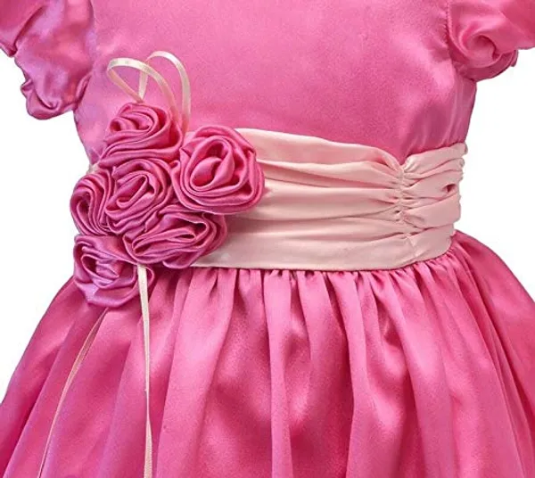 Magenta_Floral_Pattern_Round_Neck_Dress_For_Girls