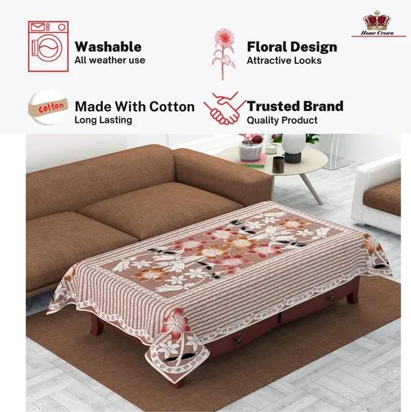 Floral_Design_Cotton_Fabric_Table_Cover_for_Centre_Table_and_4_Seater_Dining_Table_(60x40_Inch,_Brown)