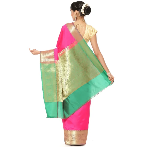 Pink_Valkalam_Katan_Silk_Banarasi_Sarees_For_Women