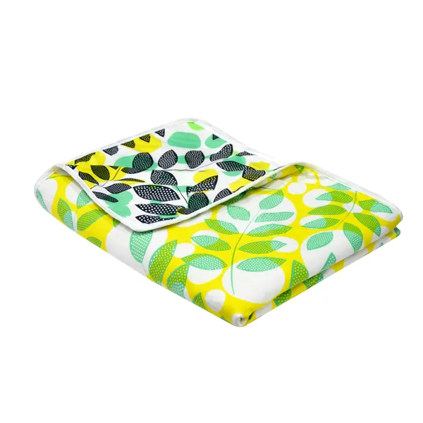 Floral_Single_Dohar_for_AC_Room_(Polyester,_Green_and_Yellow)