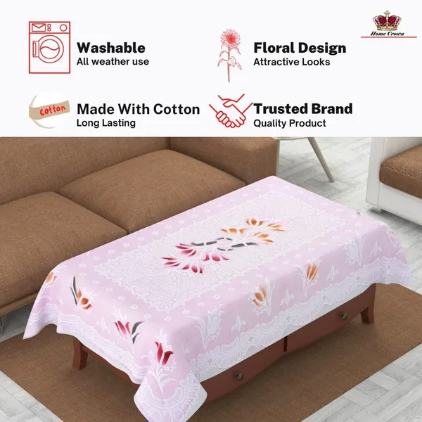 Floral_Tulip_Pattern_Cotton_Blend_Table_Cover_for_Centre_Table_and_4_Seater_Dining_Table_(60x40_Inch,_Pink)