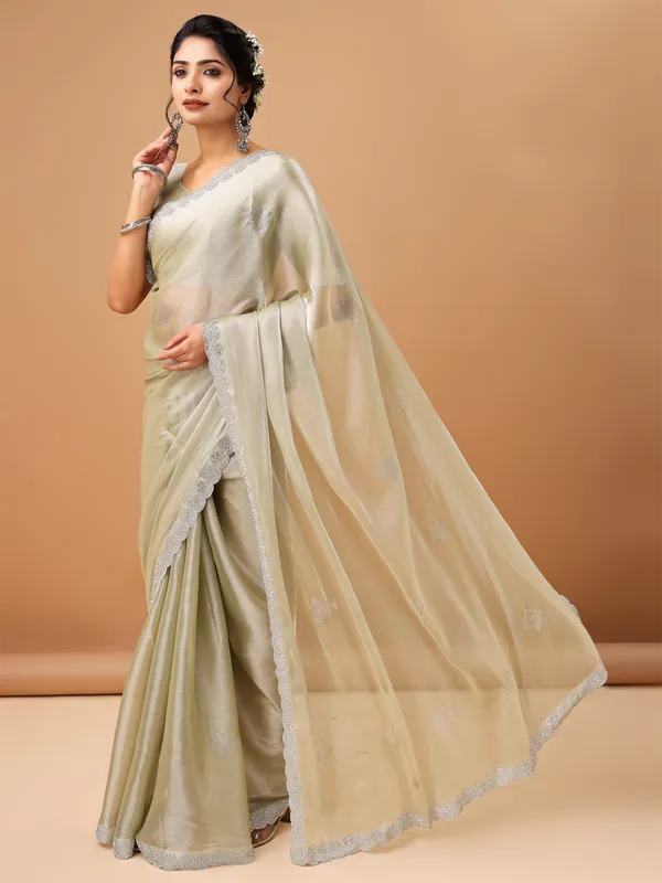 Olive_Jimmy_Choo_Saree_With_Unstitched_Blouse_For_Women