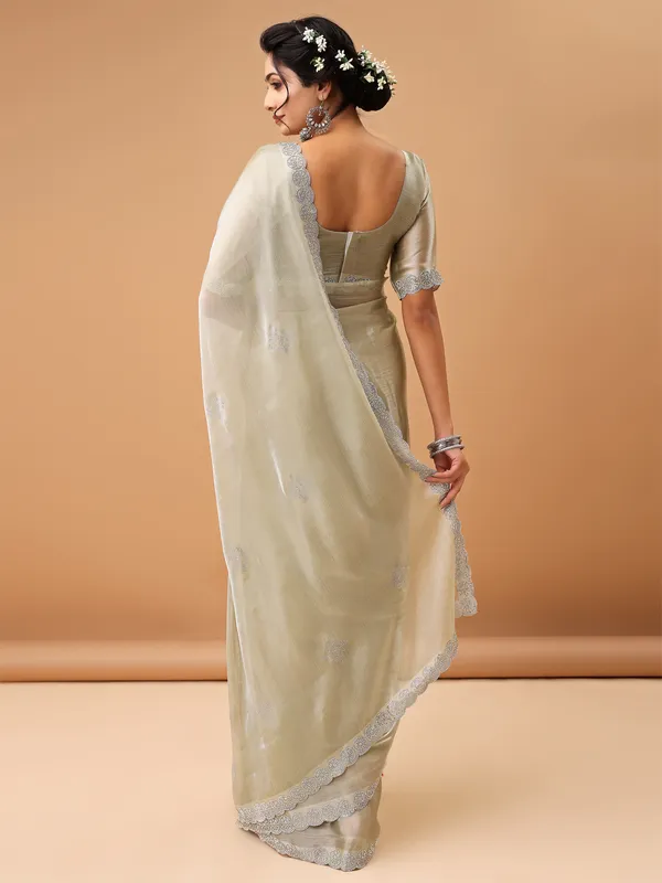 Olive_Jimmy_Choo_Saree_With_Unstitched_Blouse_For_Women