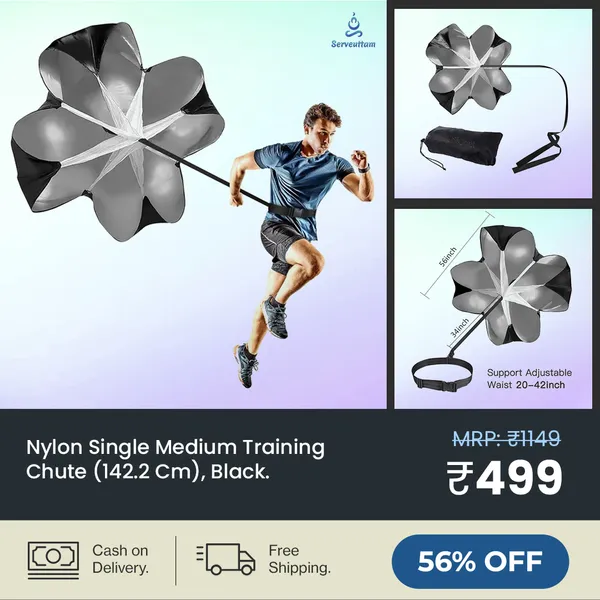 Nylon_Single_Medium_Training_Chute_(142.2_Cm),_Black