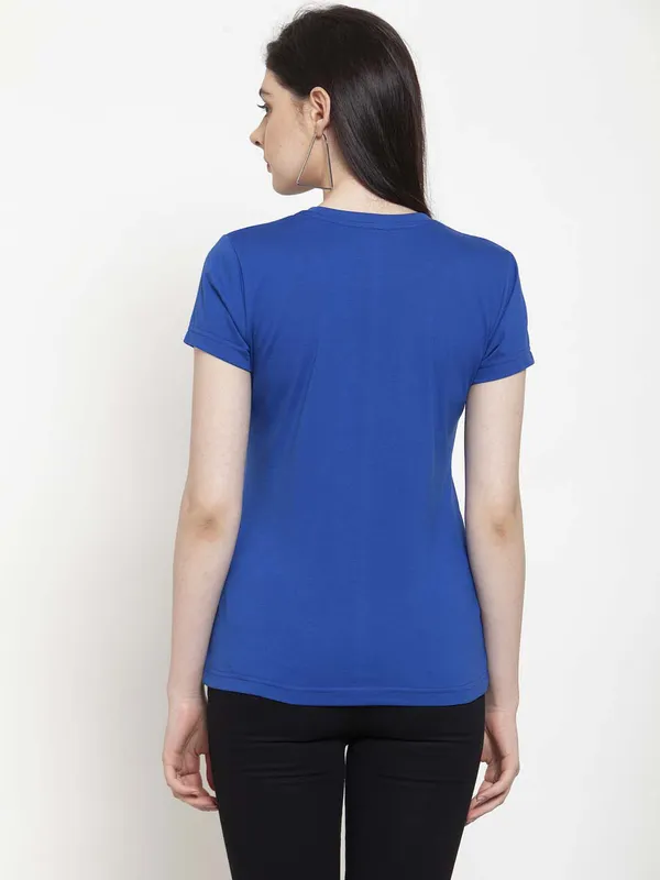 Pack_of_2_Blue_&_Orange_Cotton_Round_Neck_Short_Sleeves_T-Shirt_For_Women