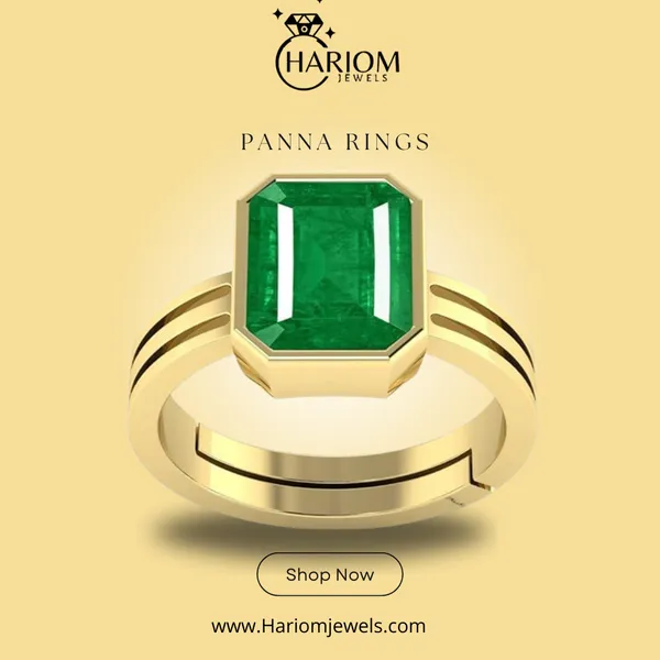 Panna_Green_Emerald_Created_Panchdhatu_Adjustable_Silver_Plating_Ring_For_Astrological_Purpose_Men_&_Women_From_4.25_Ratti_to_20.25_Ratti