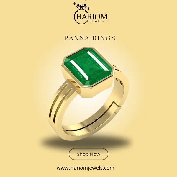 Panna_Green_Emerald_Created_Panchdhatu_Adjustable_Silver_Plating_Ring_For_Astrological_Purpose_Men_&_Women_From_4.25_Ratti_to_20.25_Ratti