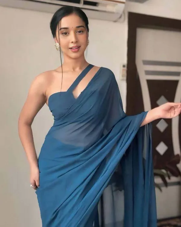Rama_Colour_1-Minute_Ready_To_Wear_Georgette_Saree_With_Blouse_Piece