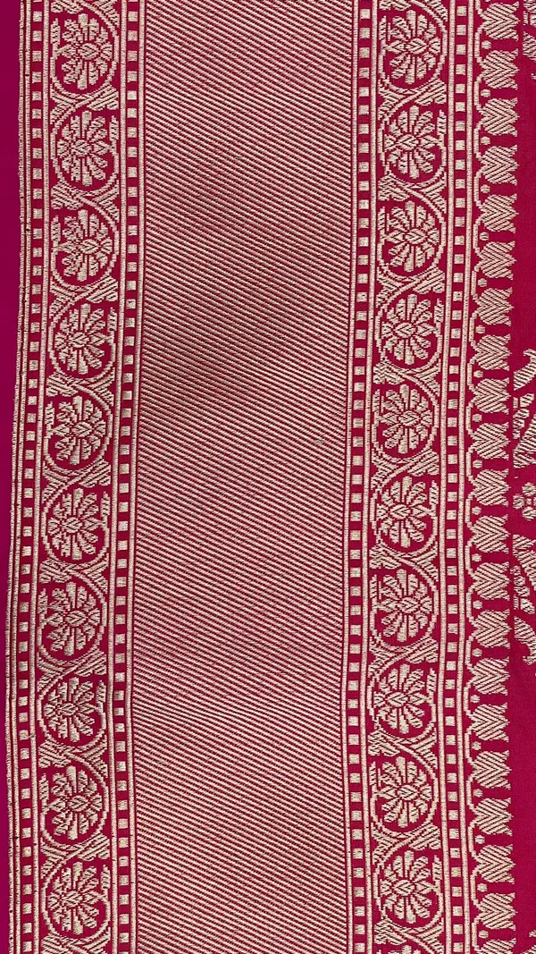 Humairah_Pure_Handloom_Pink_Katan_Silk_Kadhwa_Jungla_Bandhani_Jaal_Mina_Zari_Booti_with_Pink_Golden_Zari_Booti_Blouse