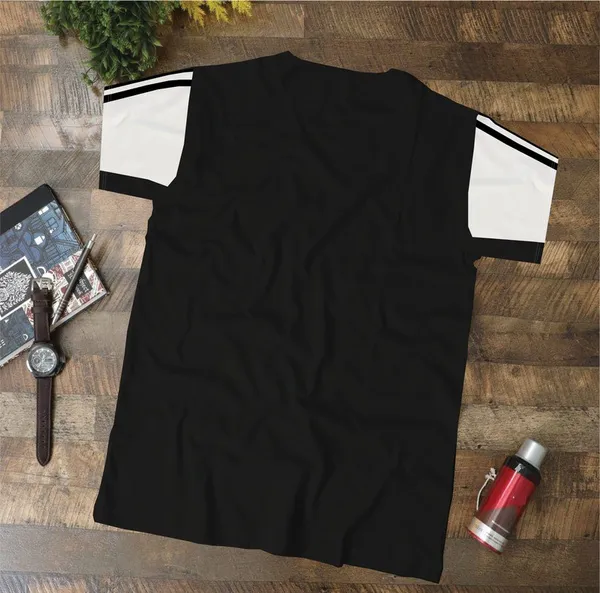 _Printed_Men_Round_Neck_White,_Black_T-Shirt