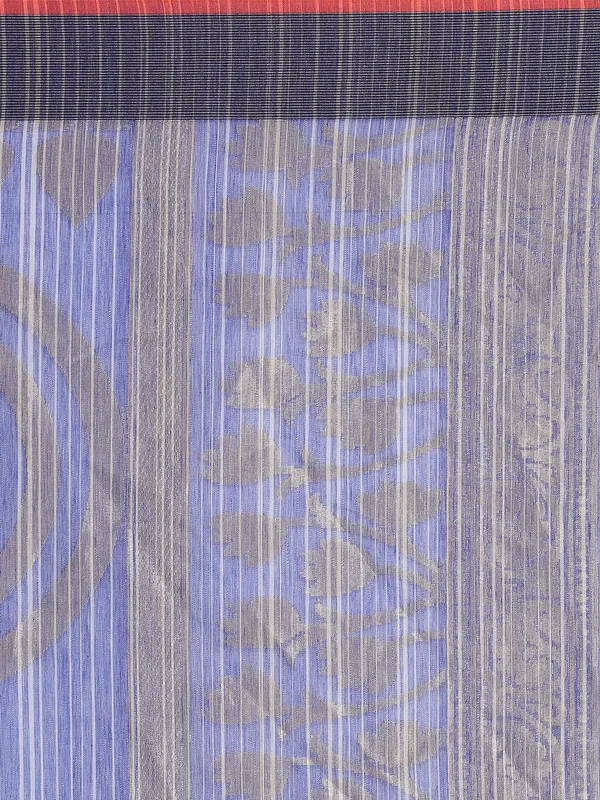 Blue_Cotton_Blend_Banarasi_Sarees_For_Women