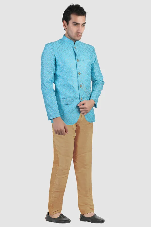 Sky_Blue_Embroidered,_Self_Design_Bandhgala