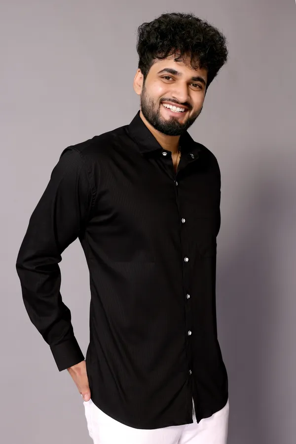 Pagazo_Black_Colour_Solid_Shirt