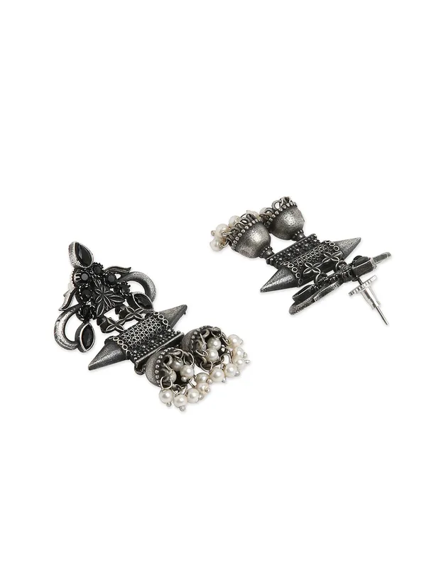 German_silver_black_drop_earring