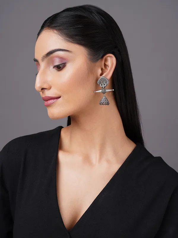 German_silver_trishul_earring