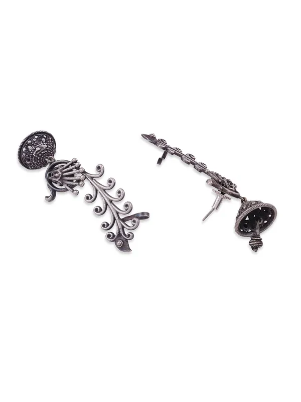 Silver_Peacock_Shaped_Jhumkas_Earrings