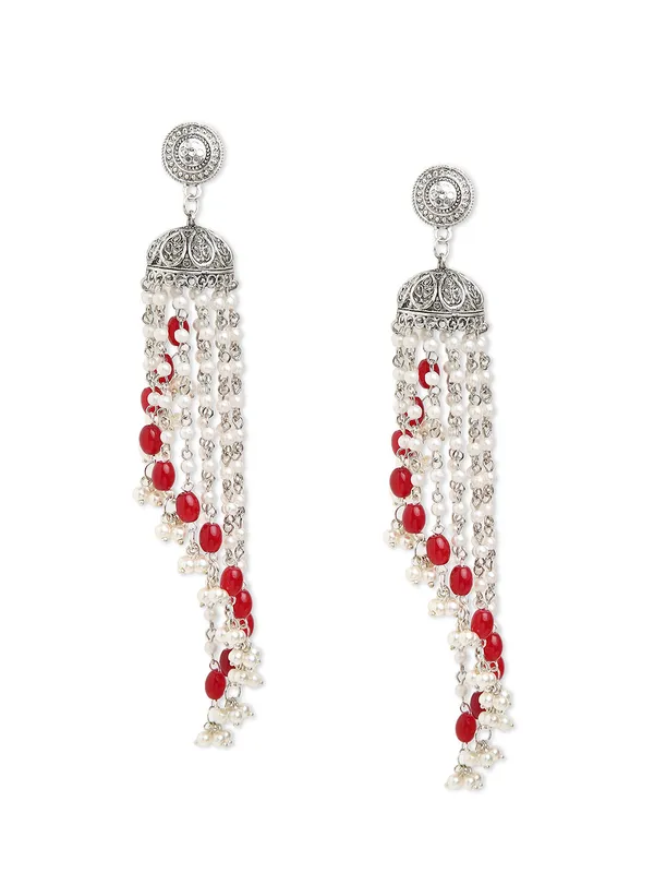 German_silver_toned_Red_long_earring