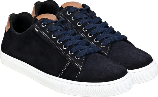 Navy_Suede_Lace-Up_Sneakers_For_Men