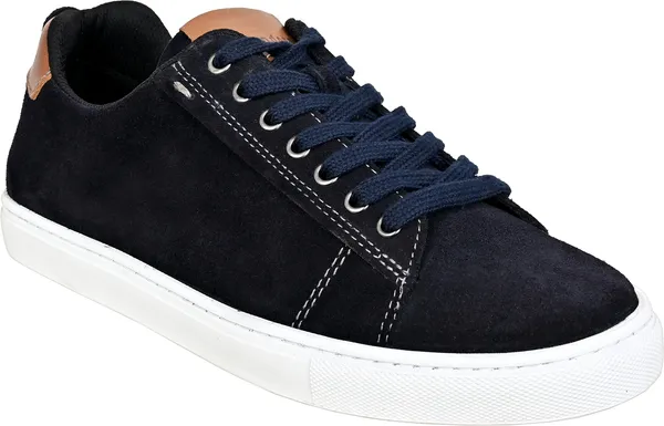 Navy_Suede_Lace-Up_Sneakers_For_Men