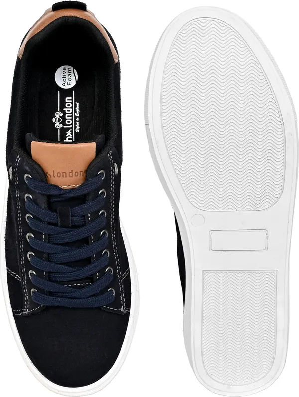 Navy_Suede_Lace-Up_Sneakers_For_Men