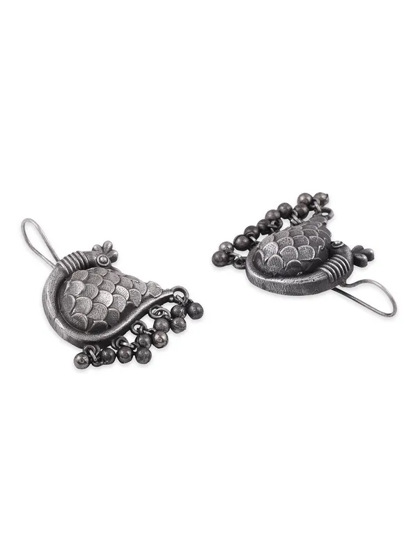 Women_Silver_Peacock_Shaped_Hoop_Earrings