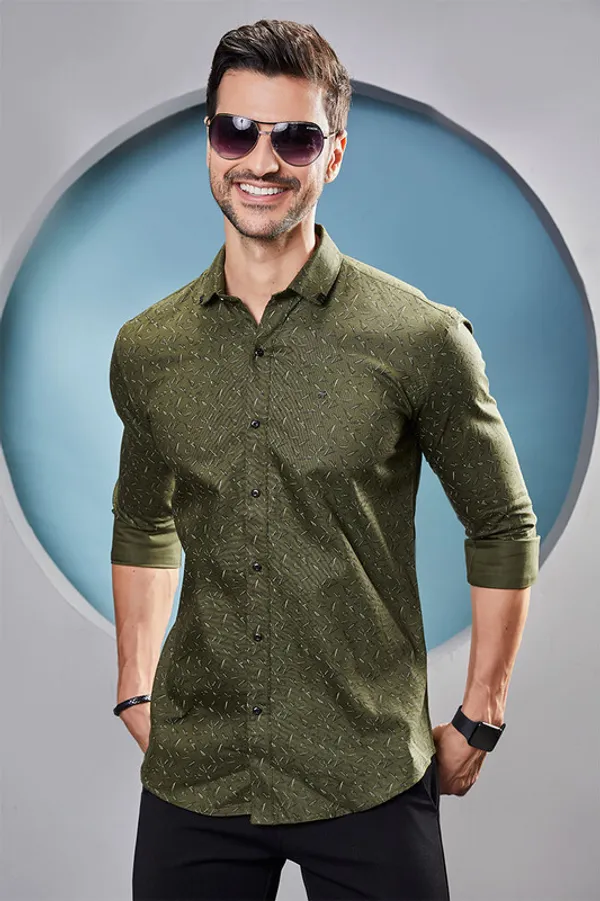 Caspar_GreenCotton_Geometric_Print_Full_Sleeves_Shirt