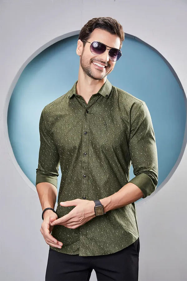 Caspar_GreenCotton_Geometric_Print_Full_Sleeves_Shirt