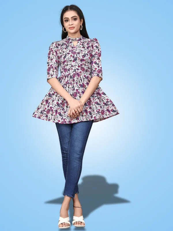 Pink_Crepe_Mango_Floral_Printed_Casual_Wear_Tops
