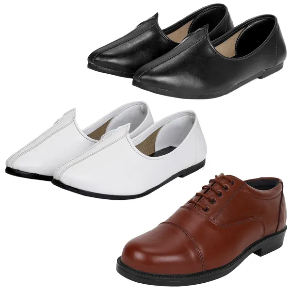 Black_&_White_&_Brown_PU_Premium_Jutis_Shoe_For_Men
