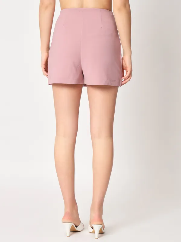 Zastraa_Pink_Side_Slit_Scuba_Mini_Skorts
