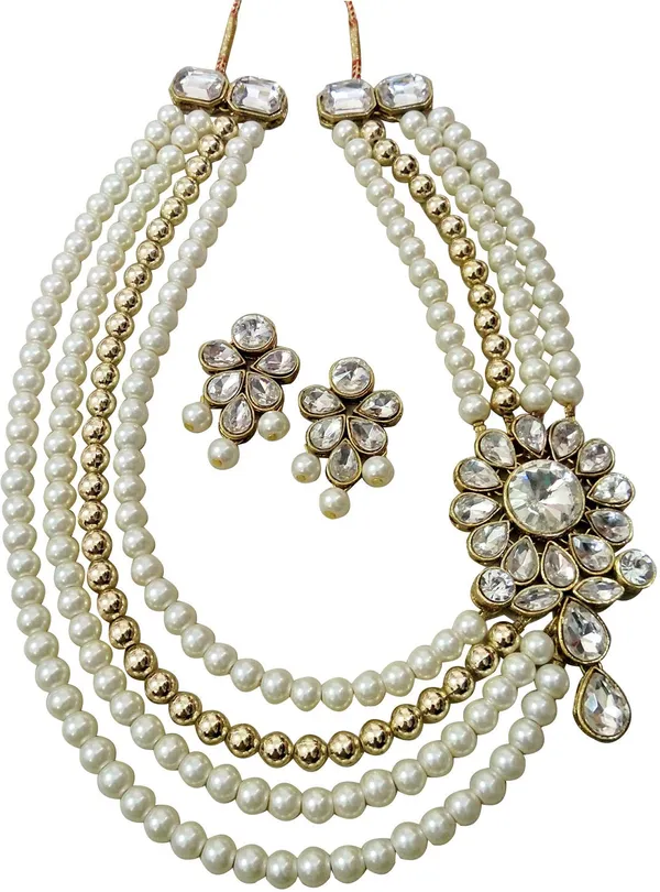 White_Alloy_Jewellery_Set_For_Women