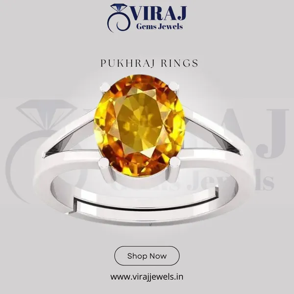 Yellow_Pukhraj_Created_Sapphire_Gemstone_Gold_Plated_Ring_For_Men_&_Women_From_4.25_Ratti_To_20.25_Ratti