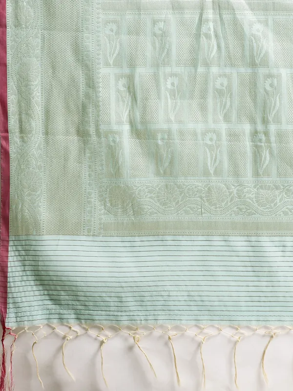 Sea_Green_Masrise_Cotton/Cotton_Banarasi_Sarees_For_Women