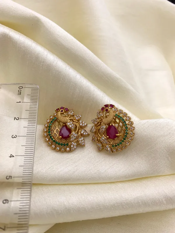Peacock_Antique_Stud_Earrings
