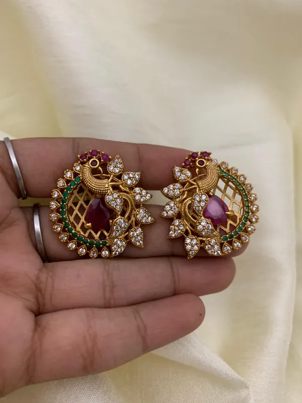 Peacock_Antique_Stud_Earrings